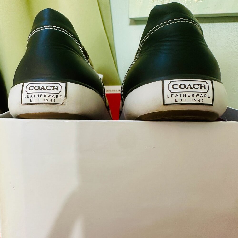COACH Brown Leather Barrett Sneakers - Picture 6 of 7